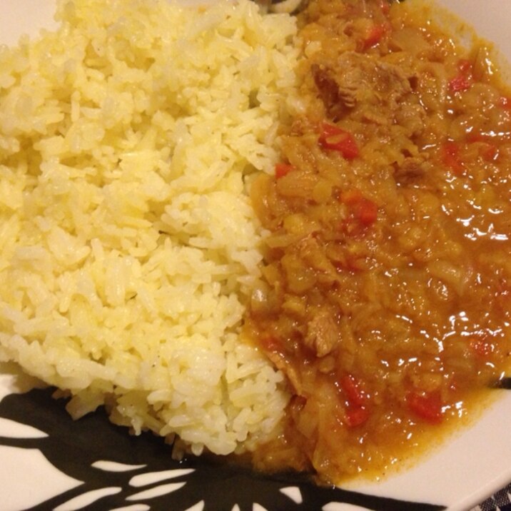 レンズ豆とラム肉のカレー。